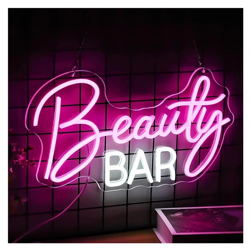 Beauty Makeup Bar - Luminária de néon para decoração de