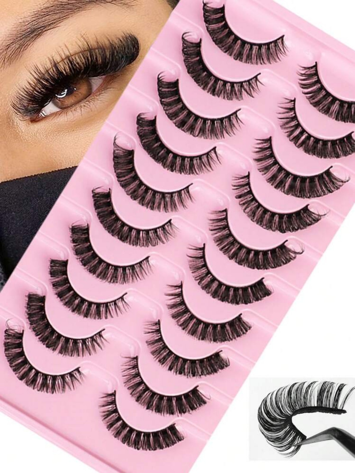 Beauty Makeup Bar - Kit de Cílios Postiços Russos Listrados,