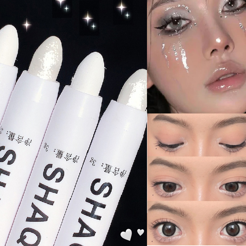 Beauty Linasi Makeup - Lápis de sombra branco fosco perolado,