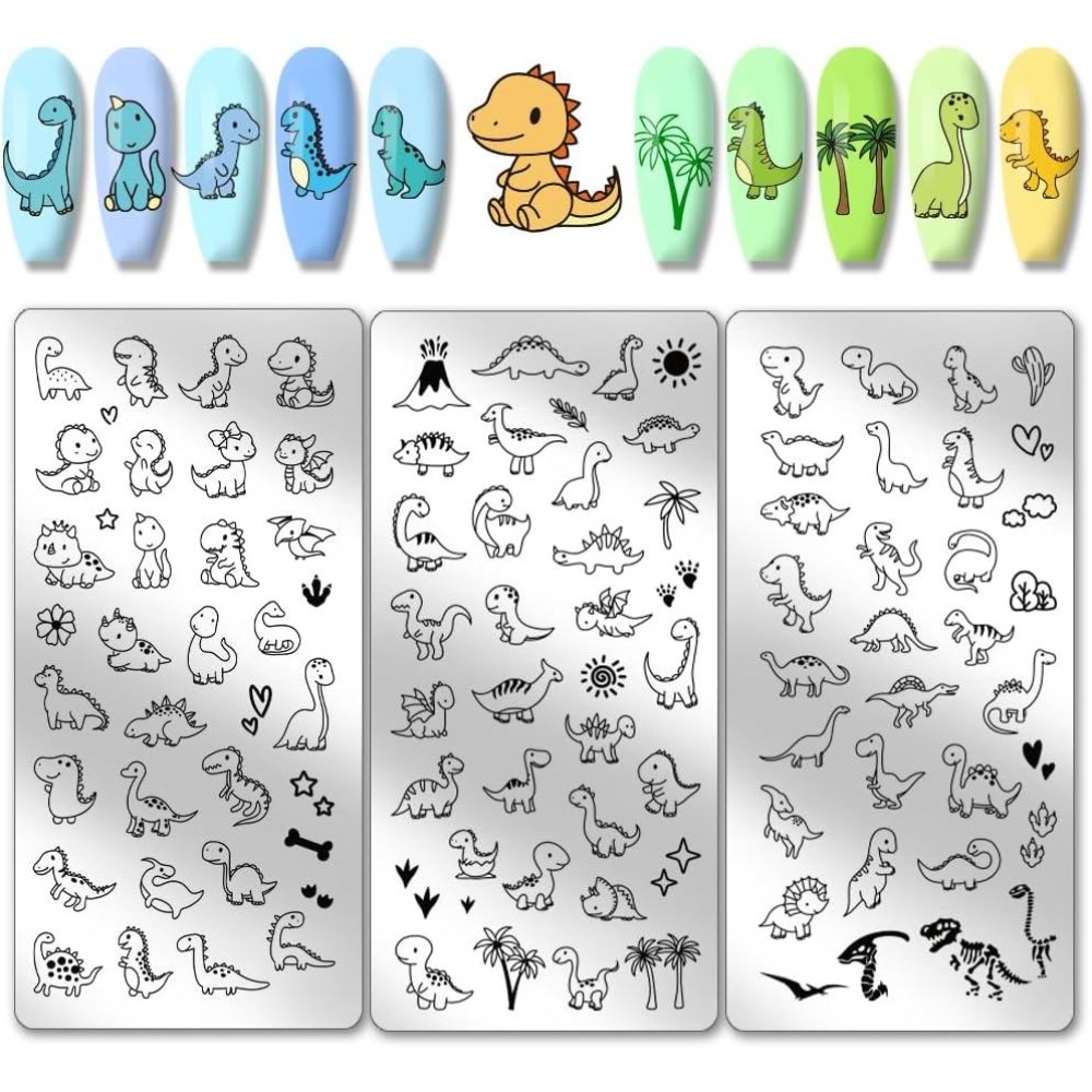 Nail Art Stamping Kit - 3 Peças de Placas de Estampagem