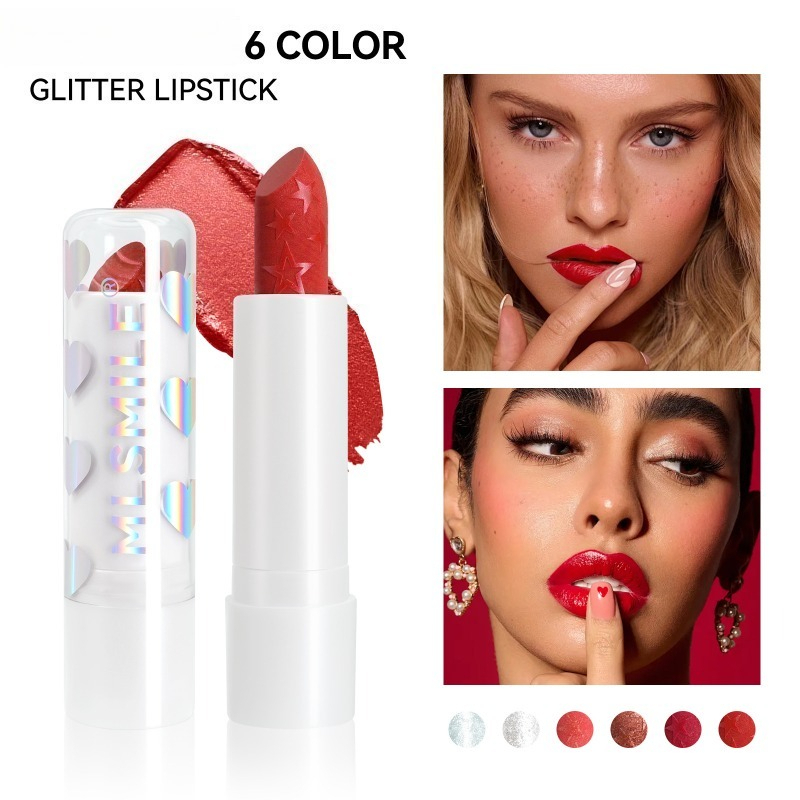 Batom estrelado com glitter, b - Beauty Makeup Store avaliação e preço