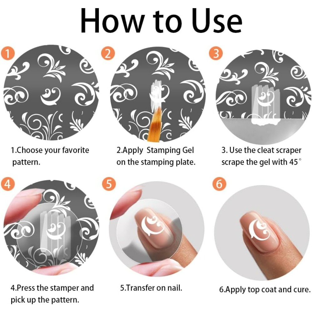 3 pçs padrão de redemoinho mod - Nail Art Stamping Kit avaliação e preço