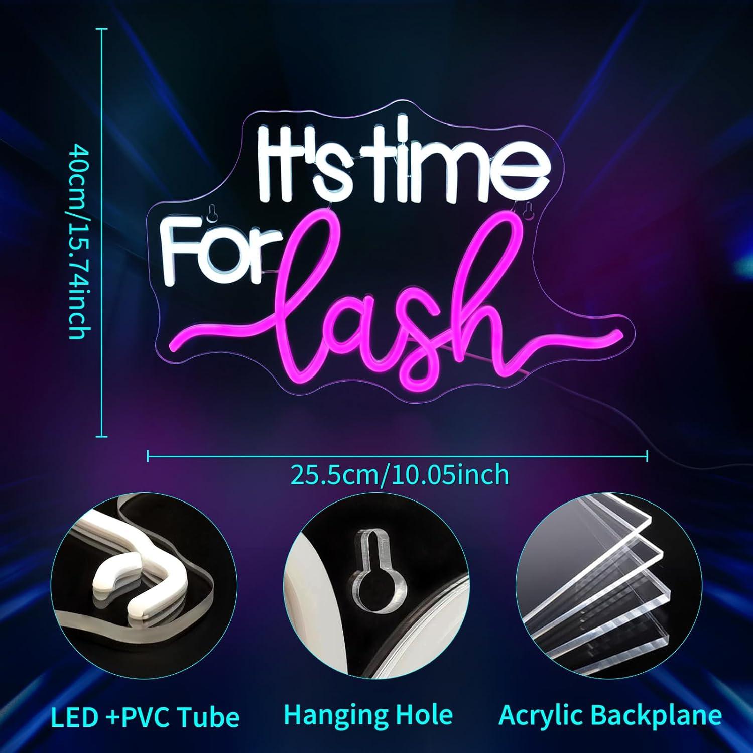 Letreiro Neon LED 'It's Time F - Beauty Makeup Bar avaliação e preço