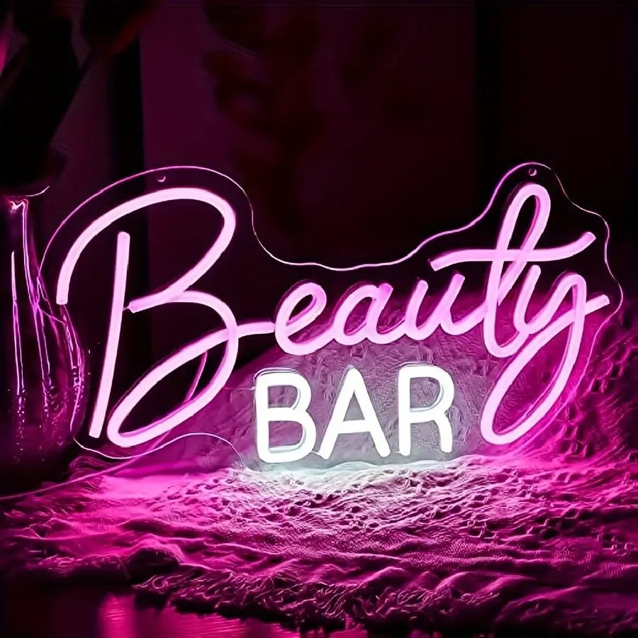 Sinal de néon cílios luz rosa  - Beauty Makeup Bar avaliação e preço