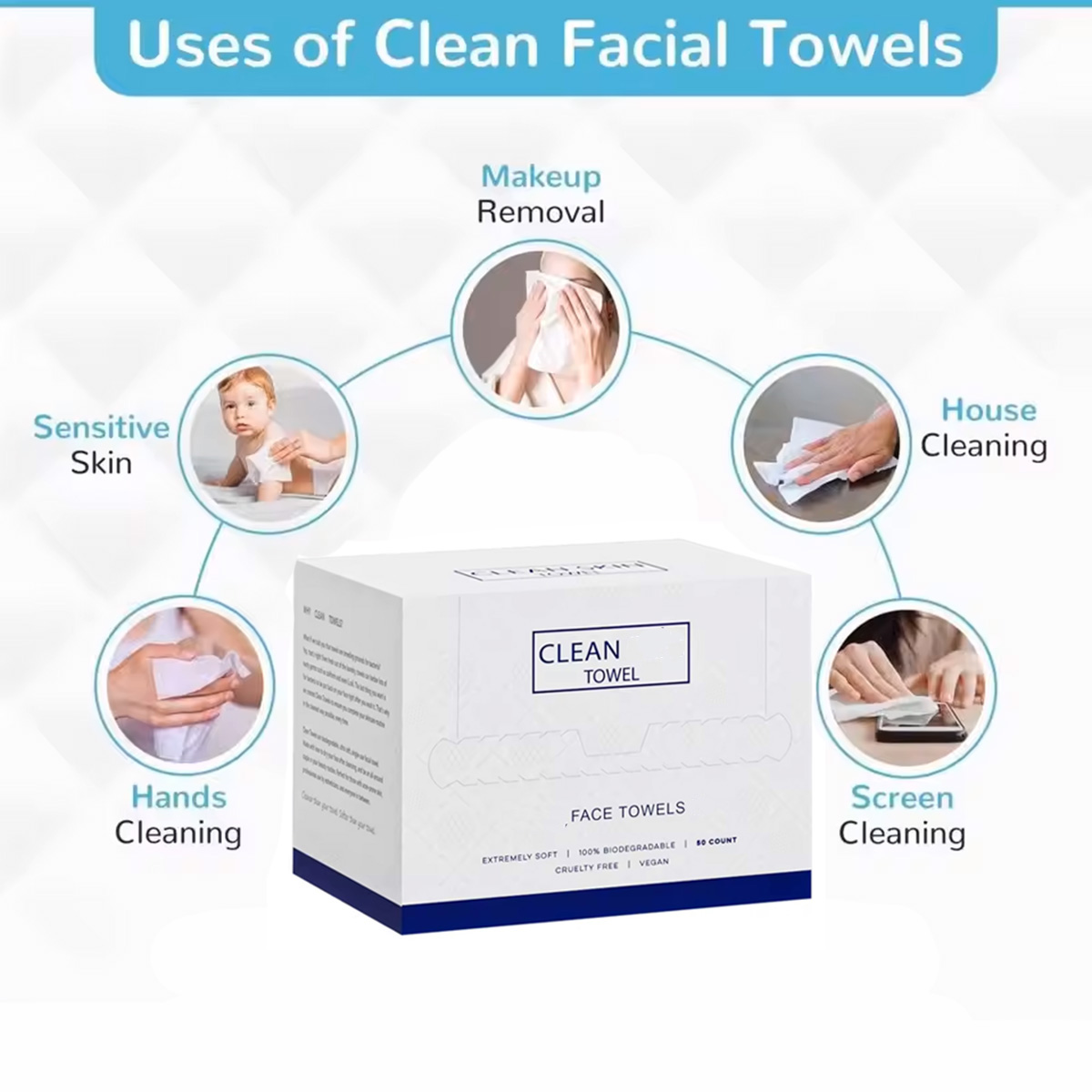 50 Unidades/Caixa Toalhas Faci - Beauty Makeup Face avaliação e preço